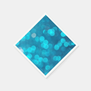 Elegant Blue Turquoise Bokeh Circles Light Pattern Napkin