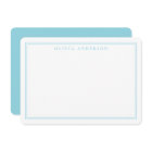 Elegant Blue Two Border Minimalist Monogram Name