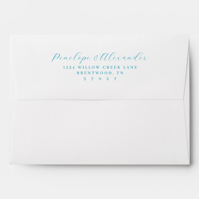 Elegant Blue Typographic Envelope (Back (Top Flap))