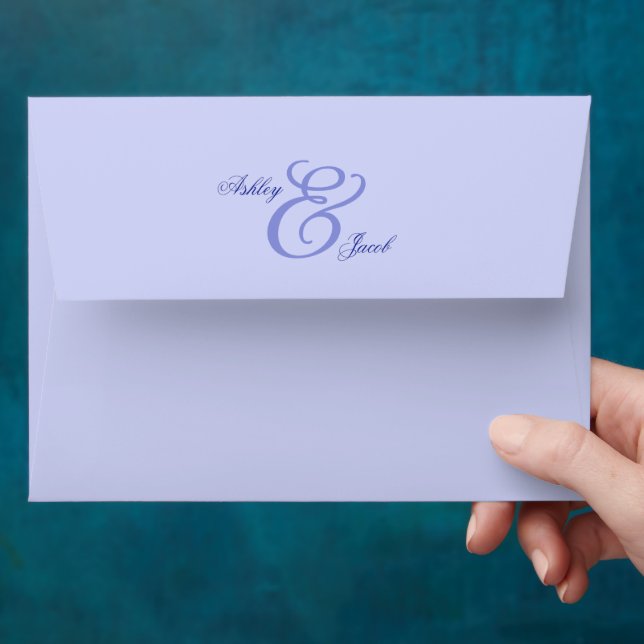 Elegant Blue Typography Wedding Envelop Envelope (Hand)