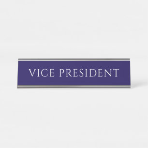 Elegant Blue Vice President Name Plate