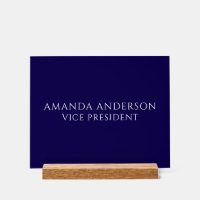 Elegant Blue Vice President Title Name Plate