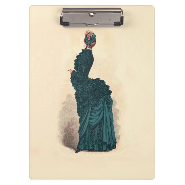 Elegant Blue Victorian Dress Fashion Clipboard (Front)
