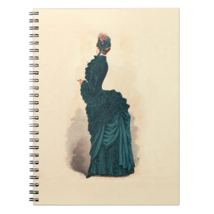 Elegant Blue Victorian Dress Fashion Notebook
