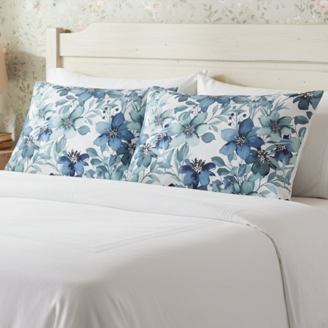 Elegant Blue Vintage Chintz Pattern Pillowcase (Creator Uploaded)