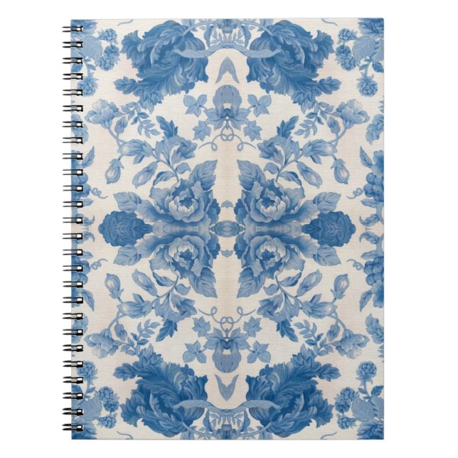 Elegant blue vintage floral notebook (Front)