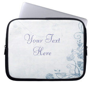 Elegant Blue Vintage Laptop Sleeve