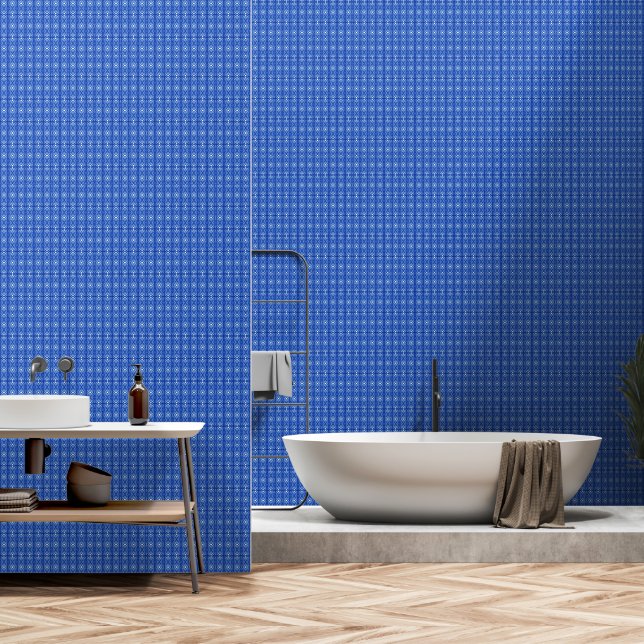 Elegant blue wallpaper (Bathroom)