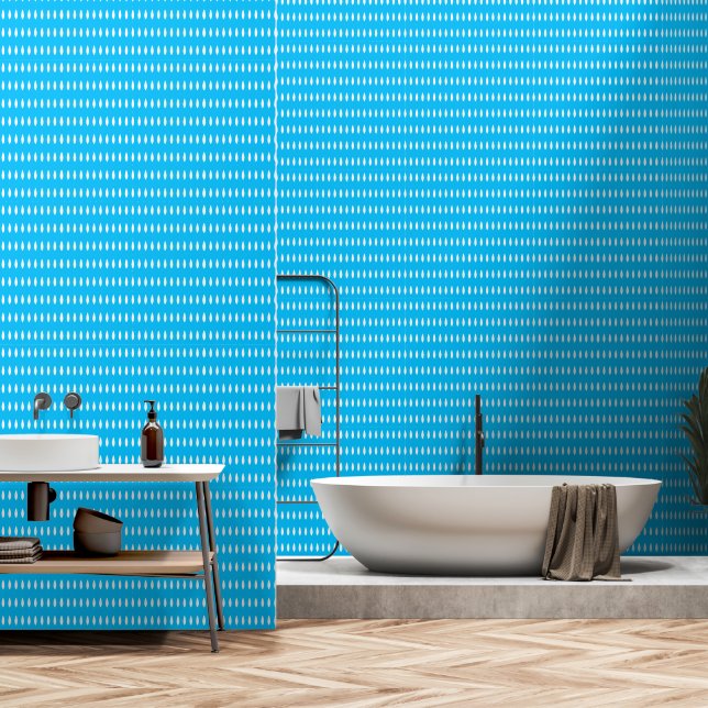 Elegant blue wallpaper (Bathroom)