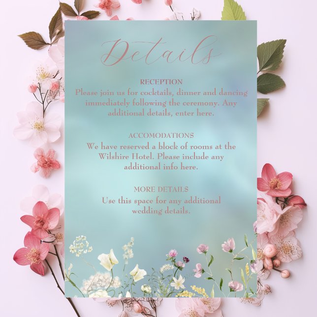 Elegant Blue Watercolor Floral Enclosure Card (Creator Uploaded)