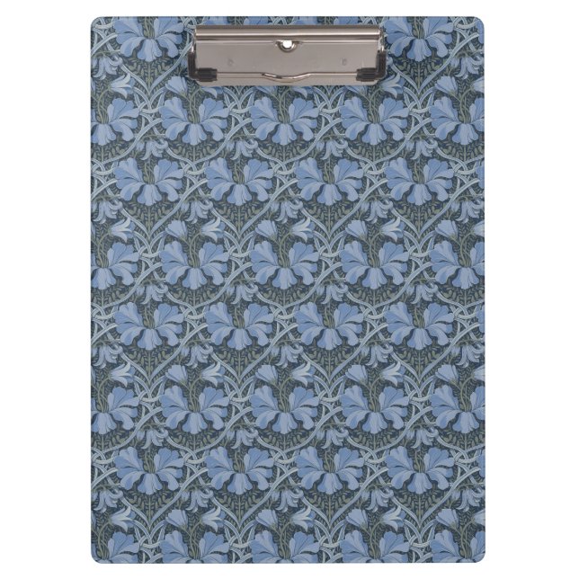 Elegant Blue Watercolor Floral Pattern  Clipboard (Front)