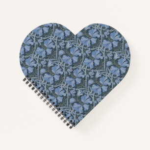 Elegant Blue Watercolor Floral Pattern Invitation Notebook
