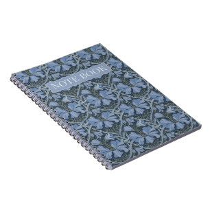 Elegant Blue Watercolor Floral Pattern Invitation Notebook
