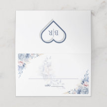 Elegant Blue Watercolor Floral Wedding