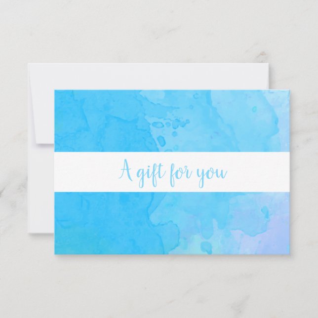 Elegant Blue Watercolor Gift Certificate (Front)