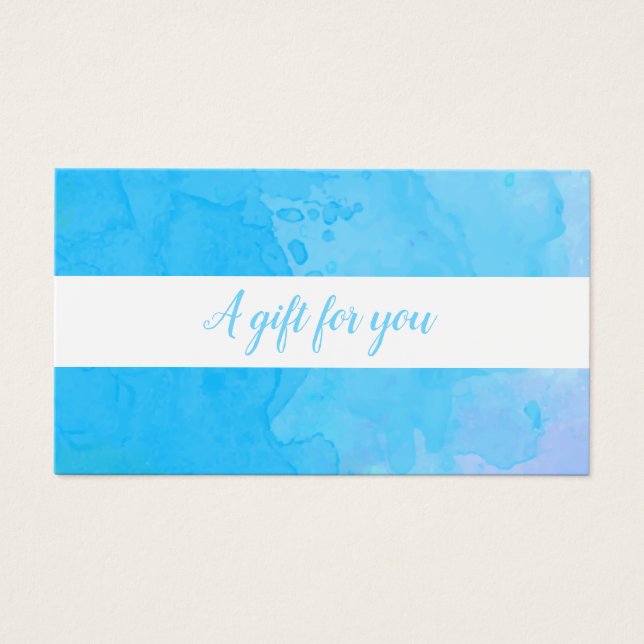 Elegant Blue Watercolor Gift Certificate (Front)