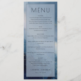 Elegant Blue Watercolor Menu