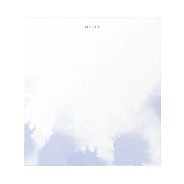 Elegant Blue Watercolor Personalised Notepad (Front)