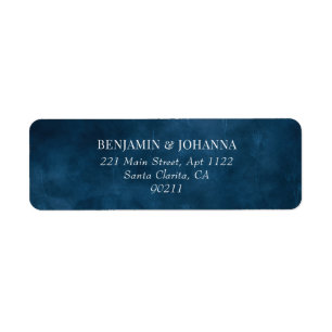 Elegant Blue Watercolor Wedding Return Address