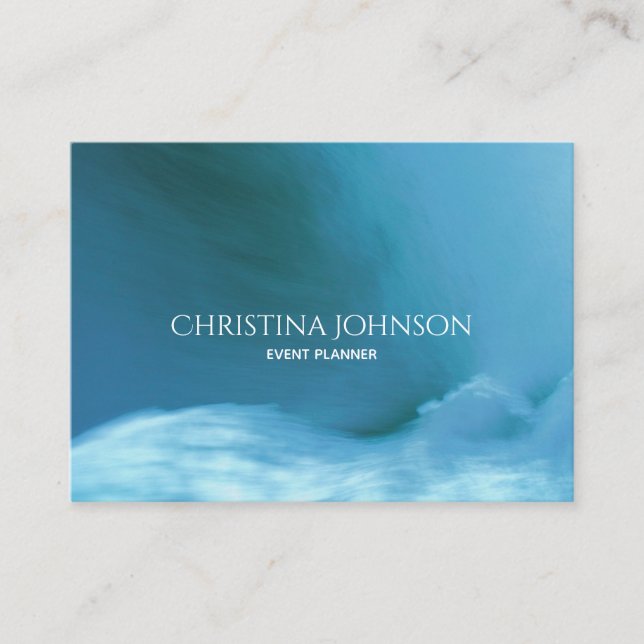 Elegant Blue Waves Event Planner Yoga Beauticians Business Card (Front)