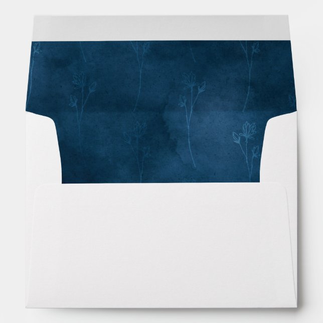 Elegant Blue Wedding Envelope (Back (Bottom))