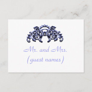 ELEGANT blue WEDDING ESCORT CARD