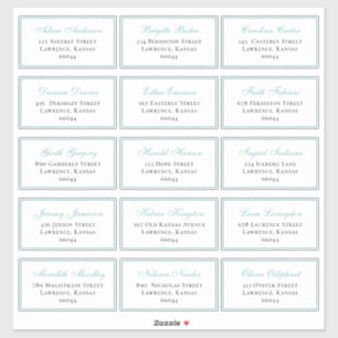 Elegant Blue Wedding Guest Individual Address