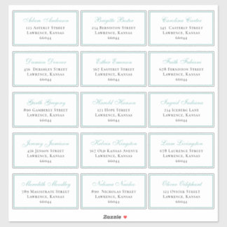 Elegant Blue Wedding Guest Individual Address