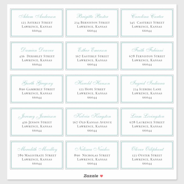 Elegant Blue Wedding Guest Individual Address (Sheet)