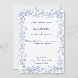 Elegant Blue Wedding Invitation