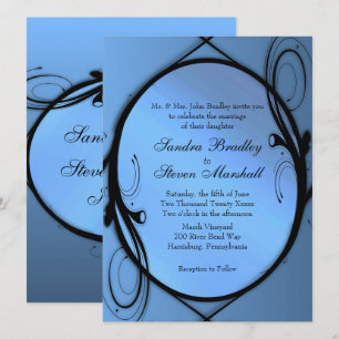 Elegant Blue Wedding Invitations