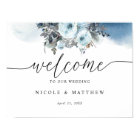 Elegant Blue Wedding Welcome Sign