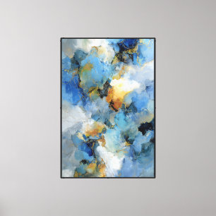 Elegant Blue & White Abstract Wall Art
