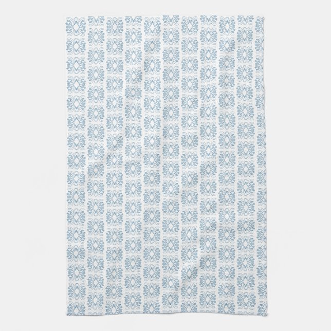 Elegant Blue White All Over Pattern  Tea Towel (Vertical)
