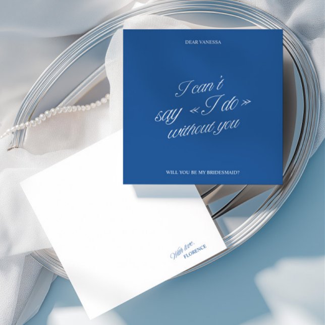 Elegant Blue & White Bridesmaid Proposal Card (Elegant Blue & White Bridesmaid Proposal Card)