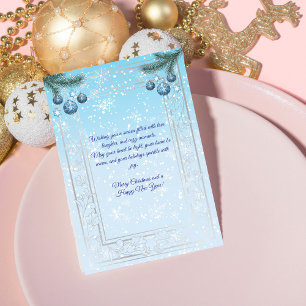 Elegant Blue & White Christmas Greeting Card