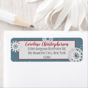 Elegant Blue White Dog Cat Snowflake Christmas