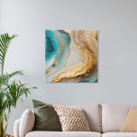 Elegant Blue White Gold Chic Agate Marble Faux Canvas Print<br><div class="desc">Elegant Blue White Gold Chic Agate Marble Faux Canvas</div>