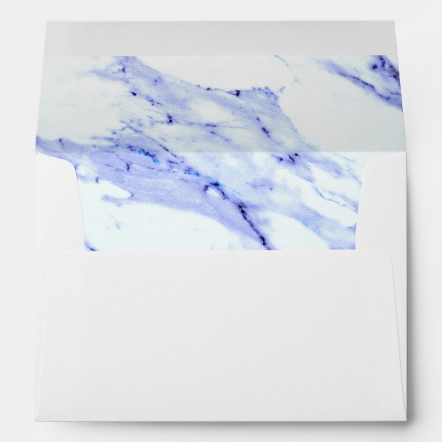 Elegant blue white marble granite pattern envelope (Back (Bottom))