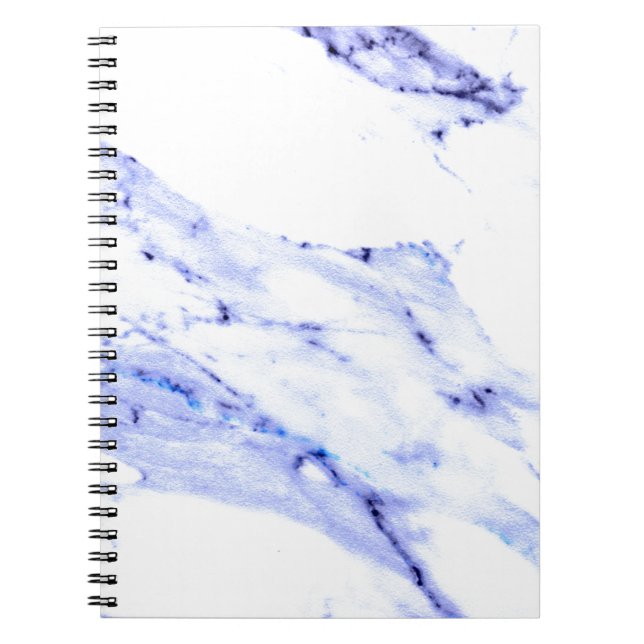 Elegant blue white marble granite pattern notebook (Front)
