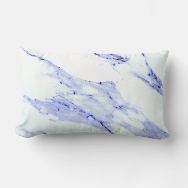 Elegant Blue White Marble granite stone Lumbar Cushion (Front)