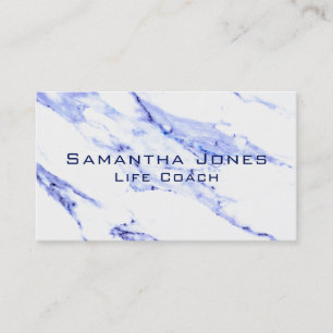 Elegant Blue White Marble granite stone pattern Business Card