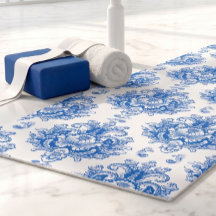 Elegant Blue White Mediterranean Damask Pattern