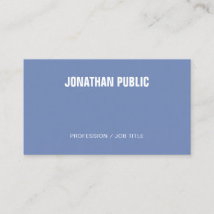 Elegant Blue White Minimalist Plain Professional Business Card