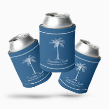 Elegant Blue White Palm Tree Personalised
