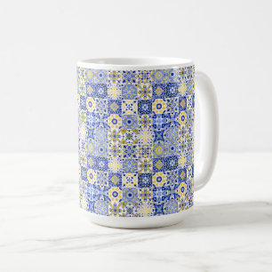 Elegant blue& white Portuguese Azulejo pattern  Coffee Mug