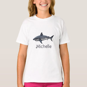 Elegant blue white shark Personalised T-Shirt