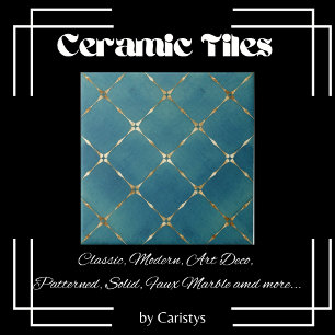 Elegant Blue & White Squares Tile