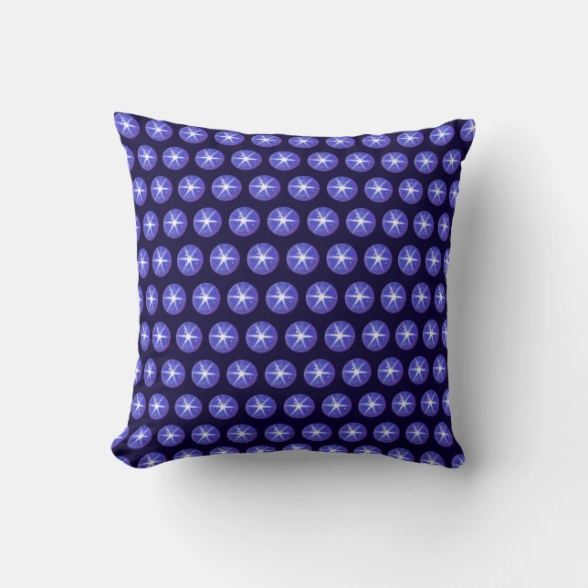 Elegant blue & white star sapphire on navy blue cushion (Front)