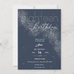 Elegant Blue & White Stardust 18th Birthday Party Invitation<br><div class="desc">This elegant blue and white stardust 18th birthday invitation is perfect for a girls birthday party. The neutral design features a minimalist card decorated with a trail of stardust and stars.</div>